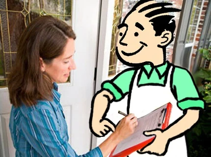 Plumber invoicing lady for water heater repair