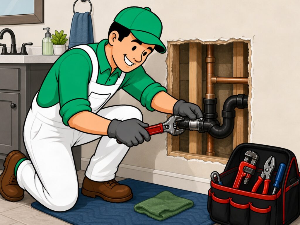 repair drains or water lines in wall