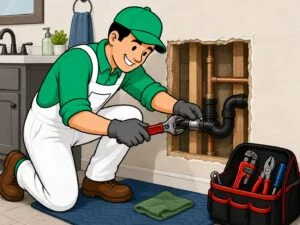repair drains or water lines in wall