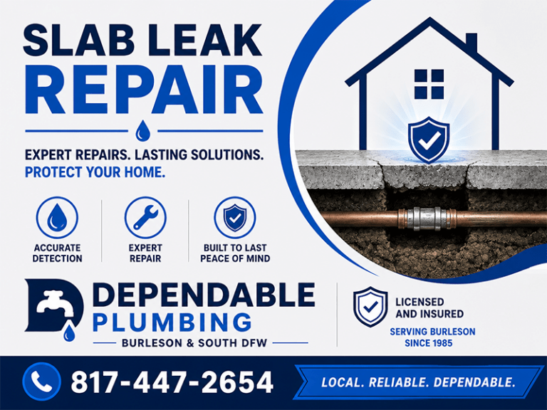 Dependable Plumbing slab leak repair in Burleson, TX