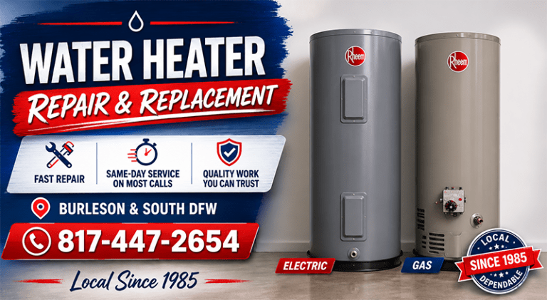 water heater repair replacement burleson tx