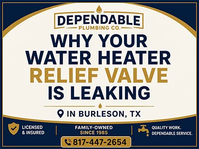 Water heater temperature and pressure relief valve dripping onto the discharge pipe in a Burleson, TX home