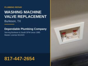 Don was out at a Burleson home to replace the washing machine supply valves in the recessed laundry box. Both the hot and col...