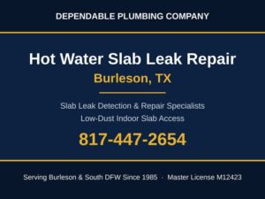 A Burleson homeowner called us back after recognizing the signs of a slab leak they had dealt with once before at the same ho...