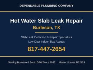 A Burleson homeowner called us back after recognizing the signs of a slab leak they had dealt with once before at the same ho...